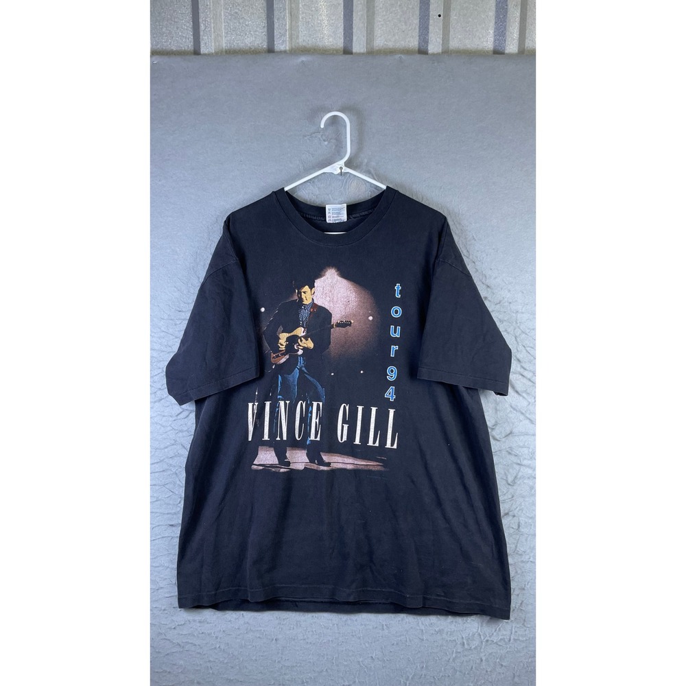 Hanes Vince Gill Tour 94 T-Shirt Mens XL Black Excellent Vintage 1994 Concert
